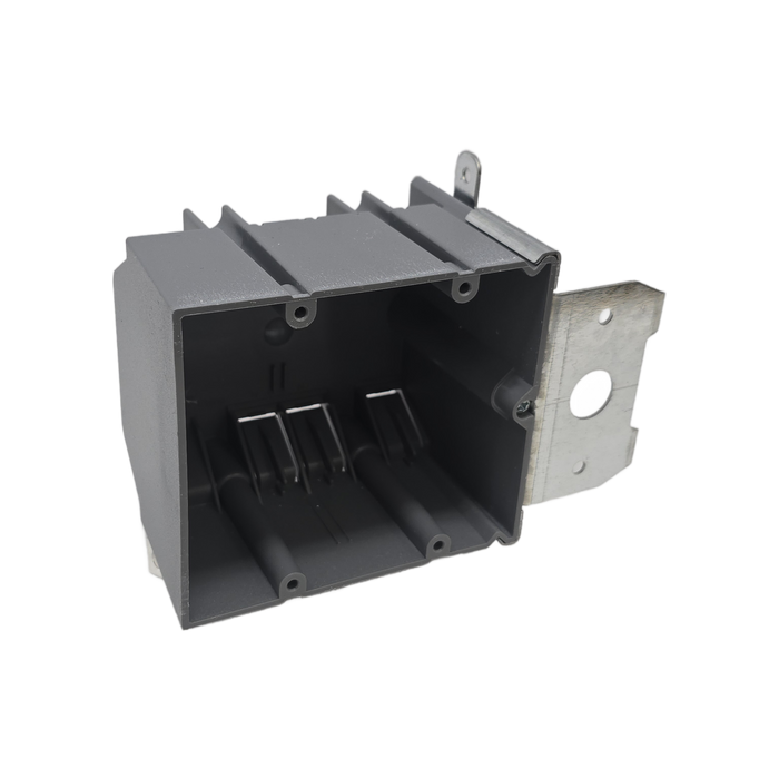 2-Gang PVC Adjustable New Work Box, 34 cu.in.