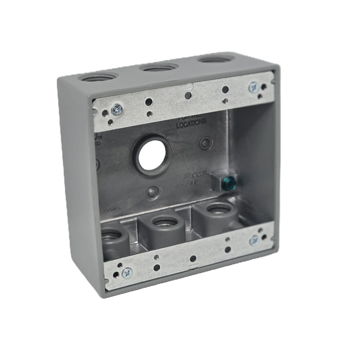 2-Gang Weatherproof Box, 7 Holes