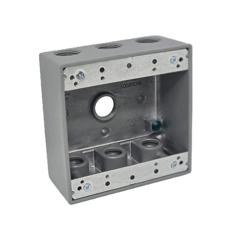 2-Gang Weatherproof Box, 7 Holes