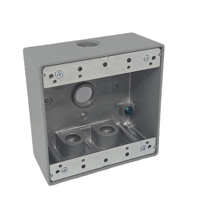 2-Gang Weatherproof Box, 4 Holes