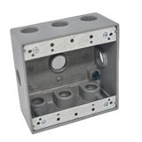 2-Gang Weatherproof Box, 9 Holes