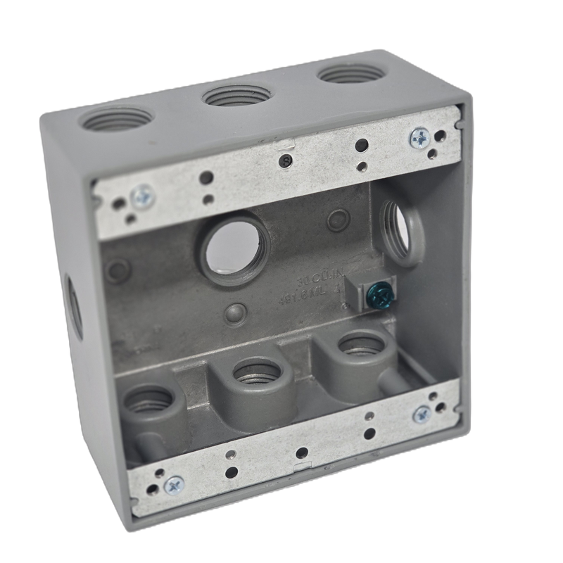 2-Gang Weatherproof Box, 9 Holes