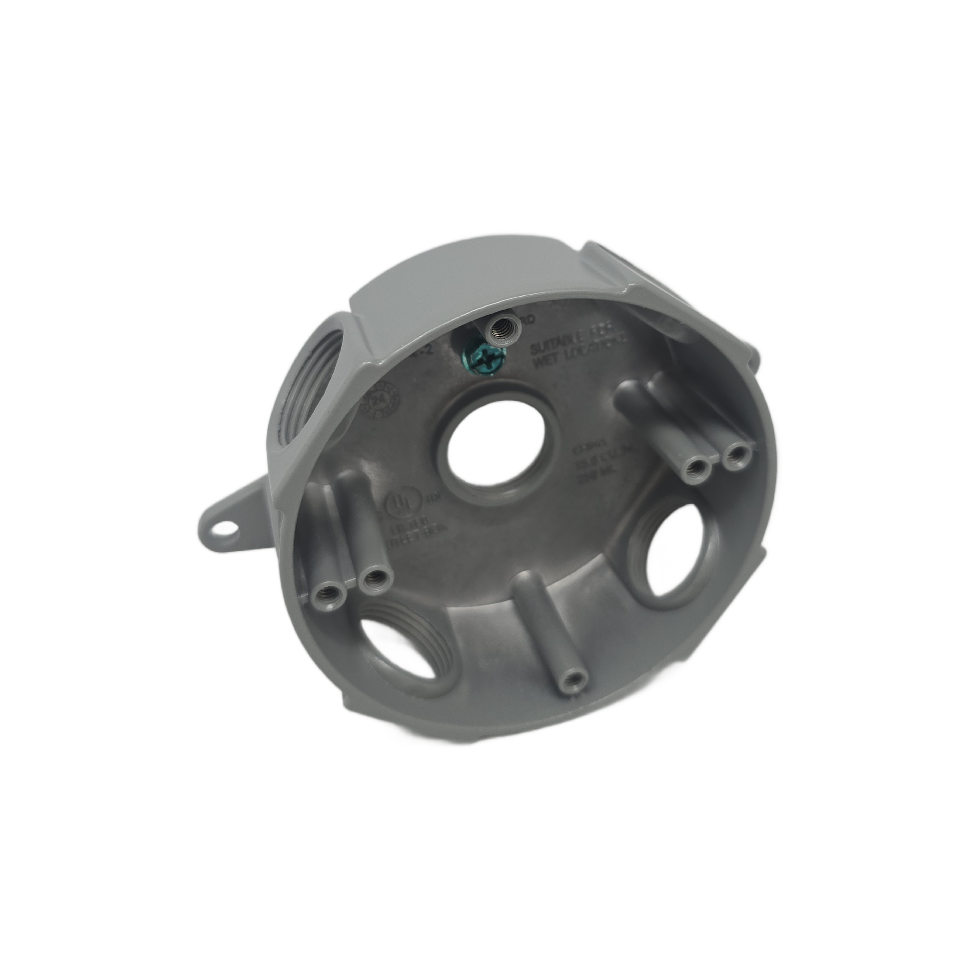4" Round Weatherproof Box - Deep 1-9/16" (5 Holes)