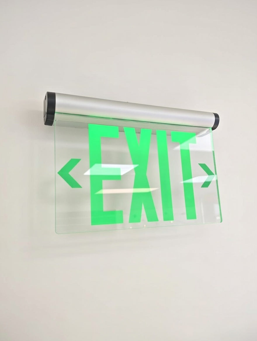 Glass Exit Light  90 Min Battery