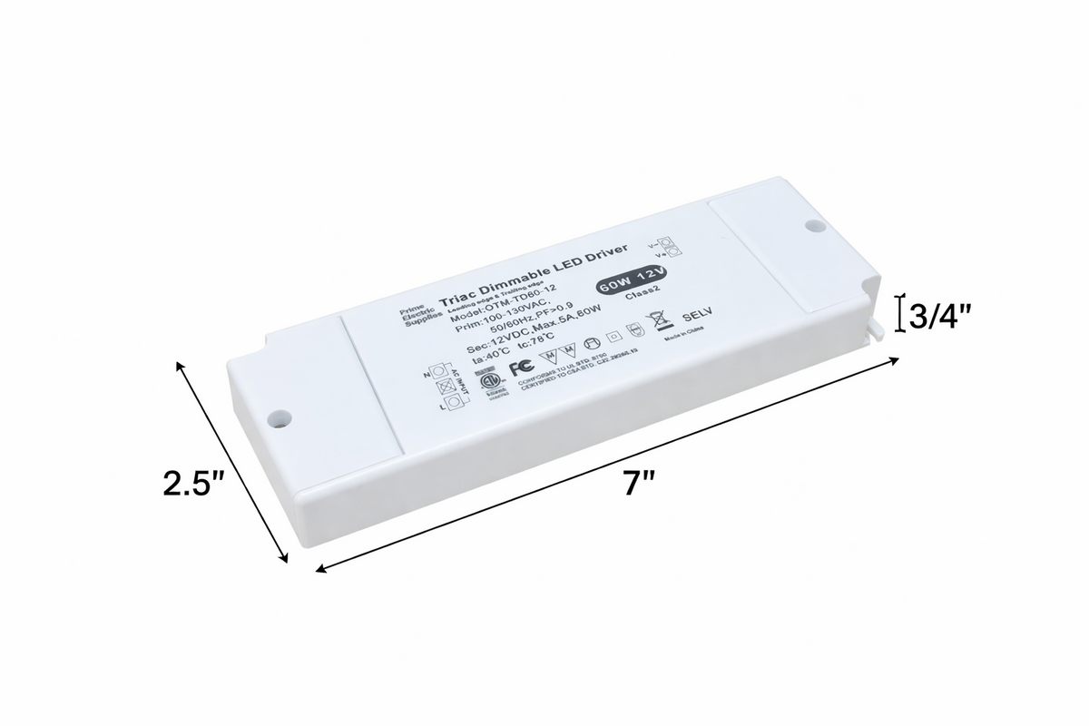 LED Driver 12V White Plastic Dimmable