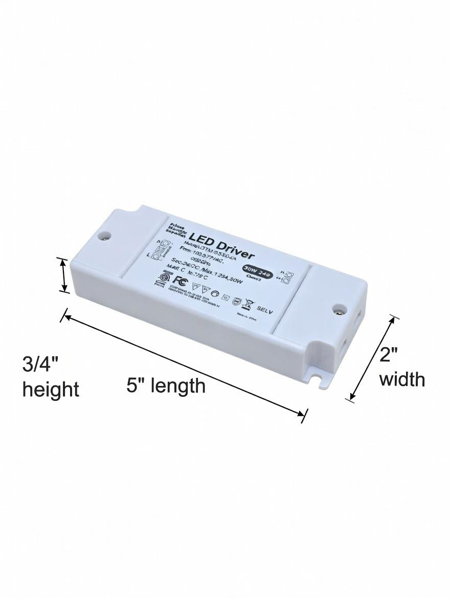 LED Driver 24V Flat White Plastic Non Dimmable