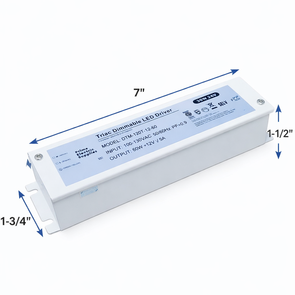 LED Driver 24V Dimmable White Metal