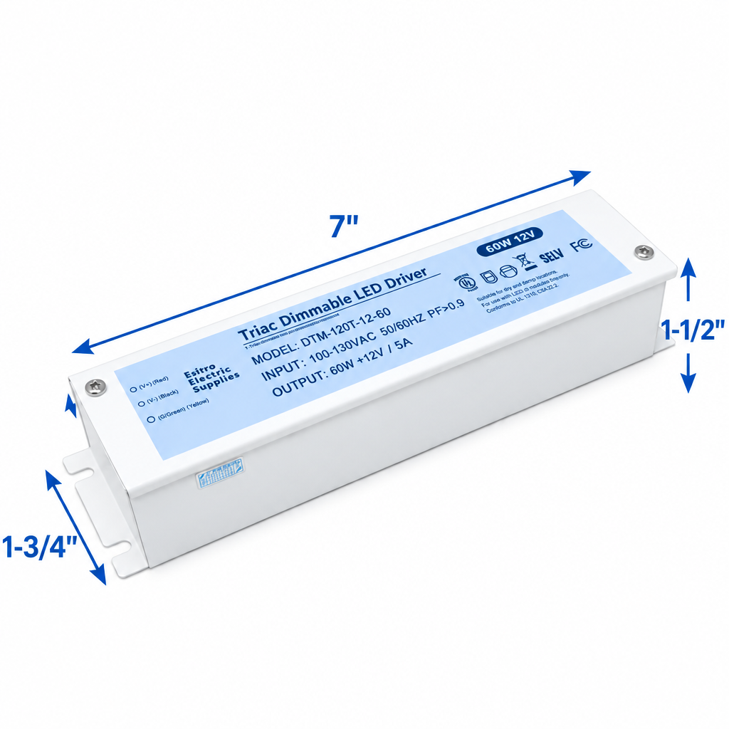 24V Dimmable LED Driver White Metal