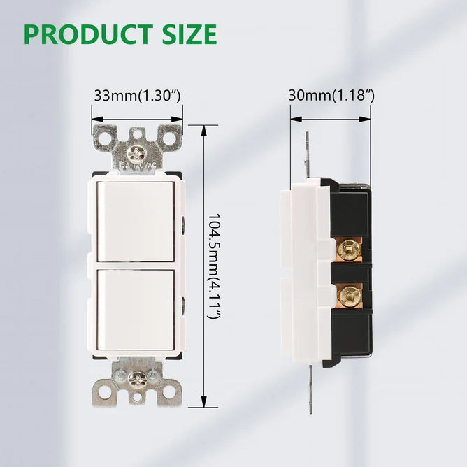 15A Decora Dual Switch HR Dolce