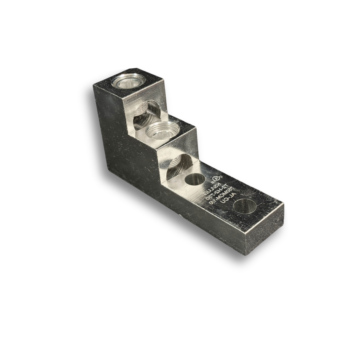 Aluminum Single Terminal Lug with 2 Holes and 2 Conductors, Electro-Tin Plated
