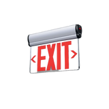 LED Aluminum Edge-Lit Red Exit Sign With 90-Minute Battery