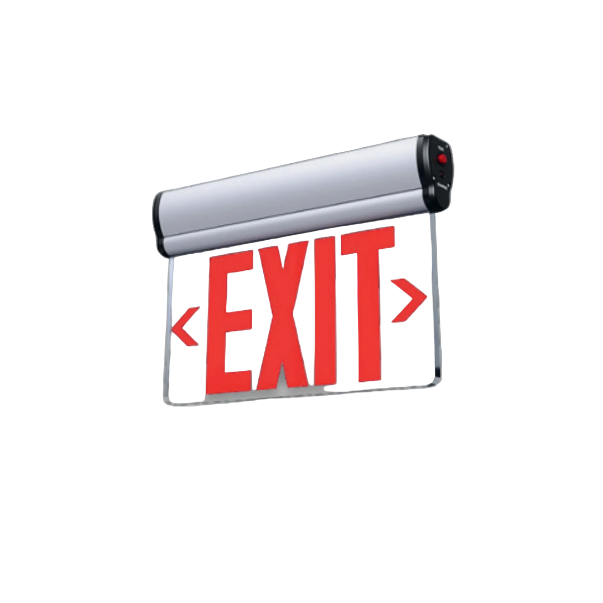 LED Aluminum Edge-Lit Red Exit Sign With 90-Minute Battery