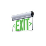 LED Aluminum Edge-Lit Green Exit Sign With 90-Minute Battery