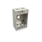 One-Gang Weatherproof Box, 2" Deep Aluminum, 5 Holes