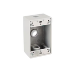 One-Gang Weatherproof Box, 2-5/8" Deep Aluminum, 3 Holes