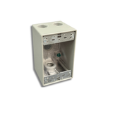 One-Gang Weatherproof Box, 2-5/8" Deep Aluminum, 3 Holes