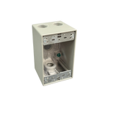 One-Gang Weatherproof Box, 2-5/8" Deep Aluminum, 3 Holes
