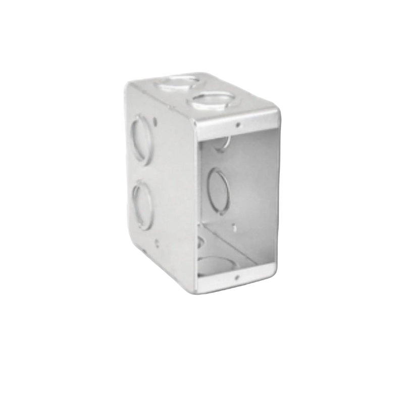 1-Gang Welded Masonry Box, 3-1/2" Deep, 1/2" & 3/4" Knockouts