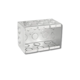 3-Gang Welded Masonry Box, 3-1/2" Deep, 1/2" & 3/4" Knockouts