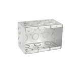 3-Gang Welded Masonry Box, 3-1/2" Deep, 1/2" & 3/4" Knockouts