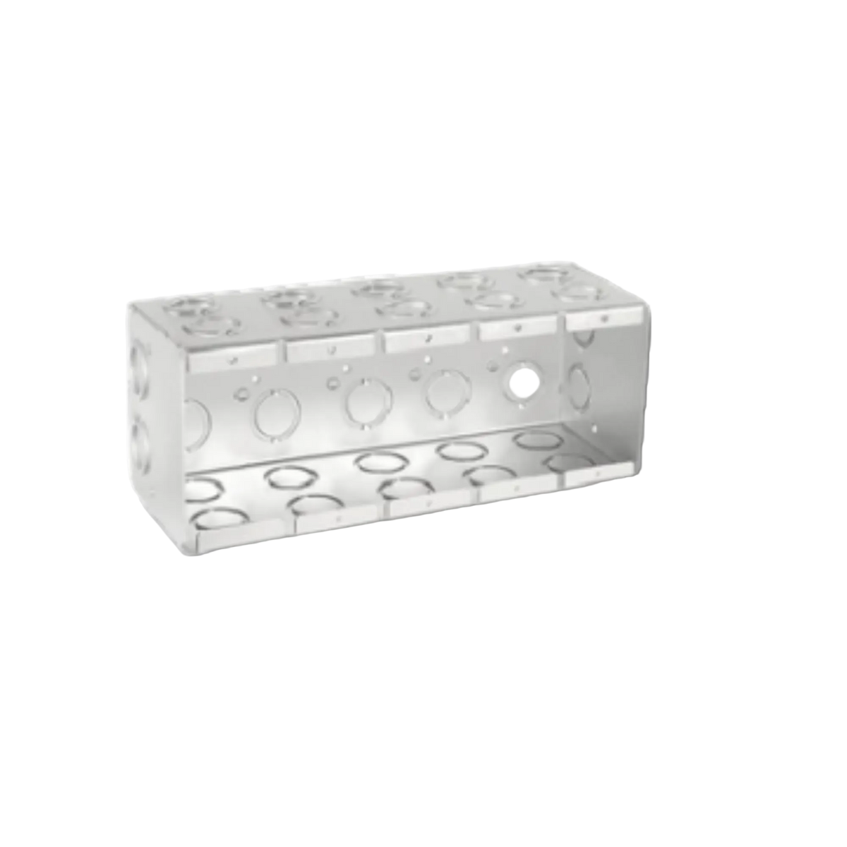5-Gang Welded Masonry Box, 3-1/2" Deep, 1/2" & 3/4" Knockouts