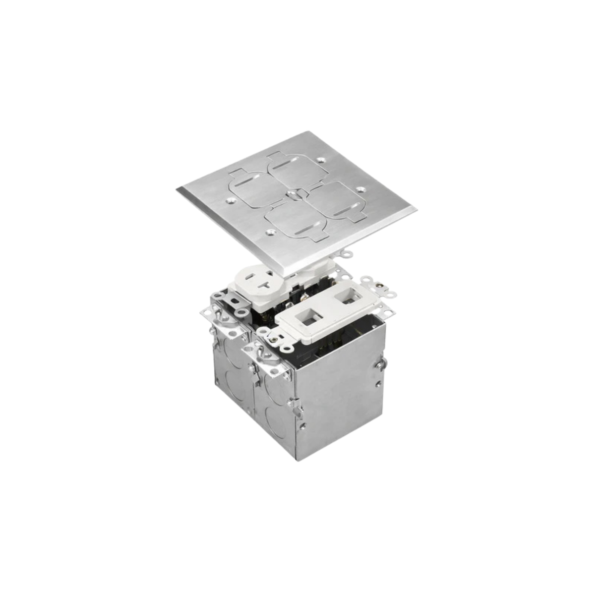 Recessed Floor Boxes with 20A TR Duplex Receptacle