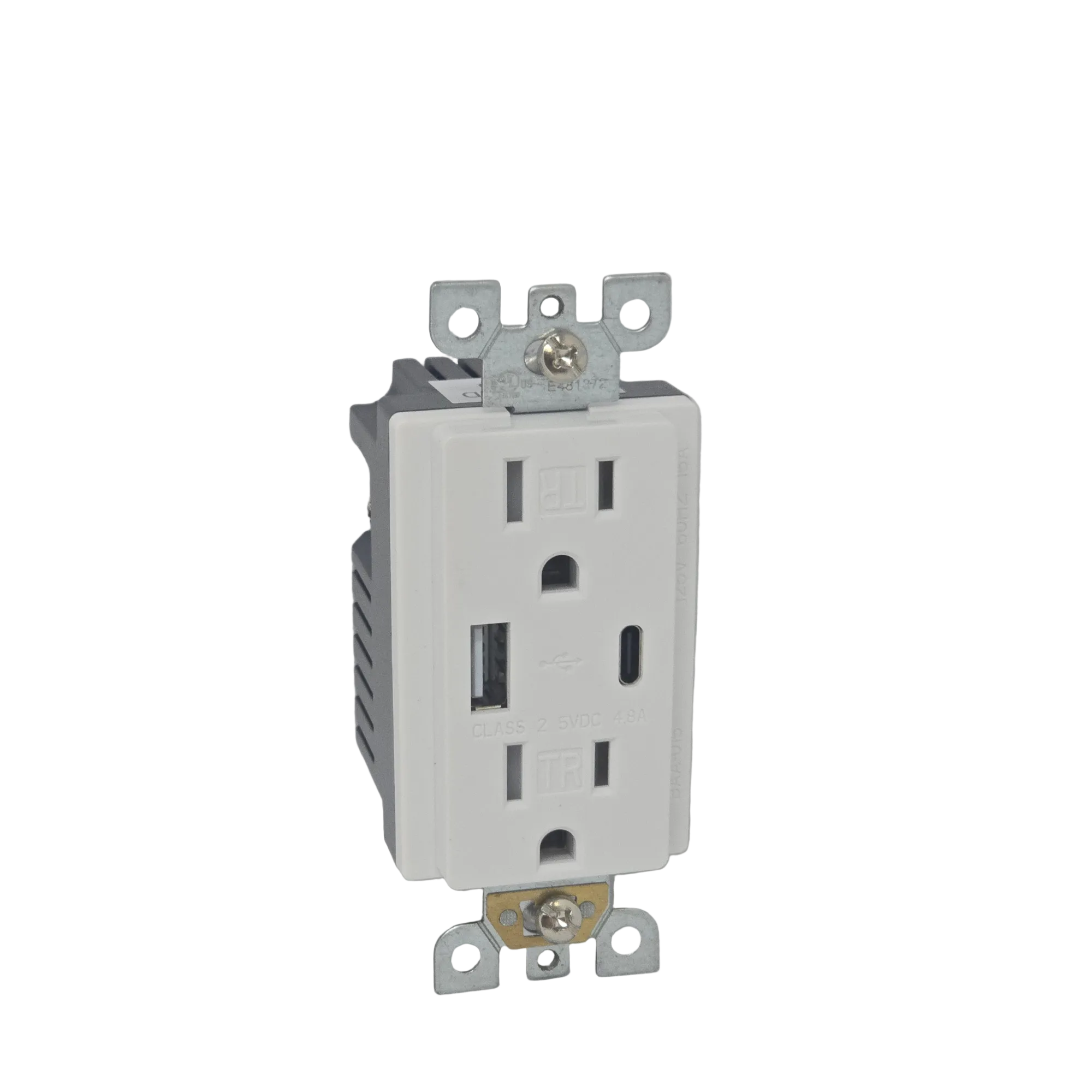 15 Amp Decora Receptacle TR with A+C USB Ports