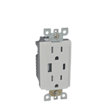15A Decora Receptacle TR with A+C USB Ports