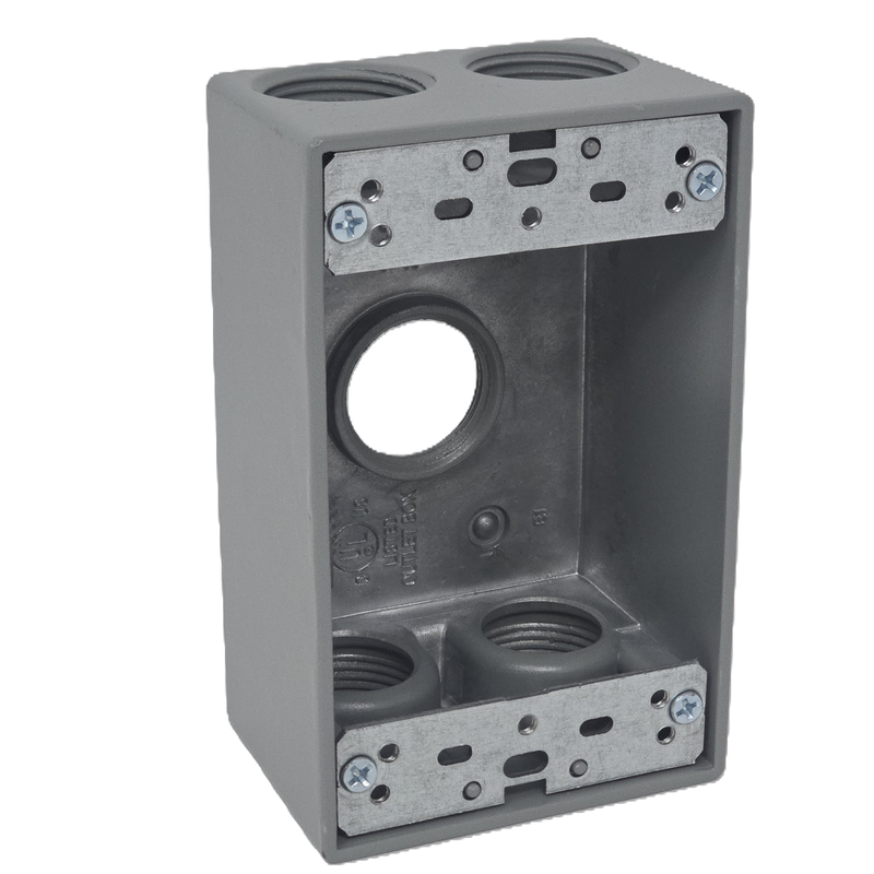 1-Gang Weatherproof Box, 5 Holes