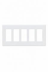 5-Gang Screwless Decora Wall Plate - White