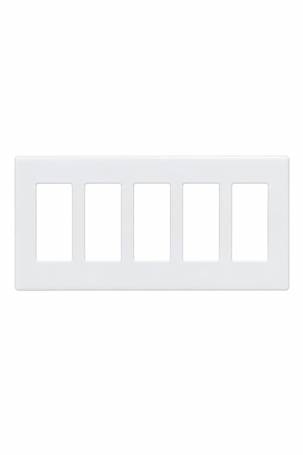 5-Gang Screwless Decora Wall Plate - White