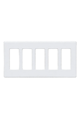5-Gang Screwless Decora Wall Plate - White