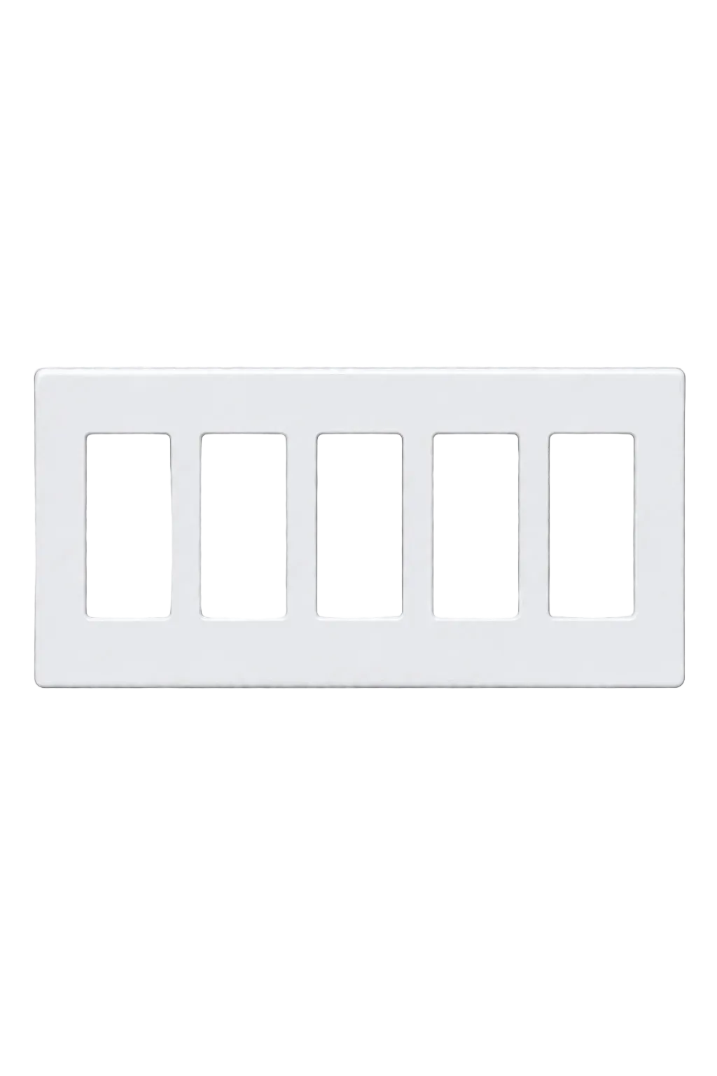 5-Gang Screwless Decora Wall Plate - White