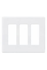 3-Gang Screwless Decora Wall Plate - White