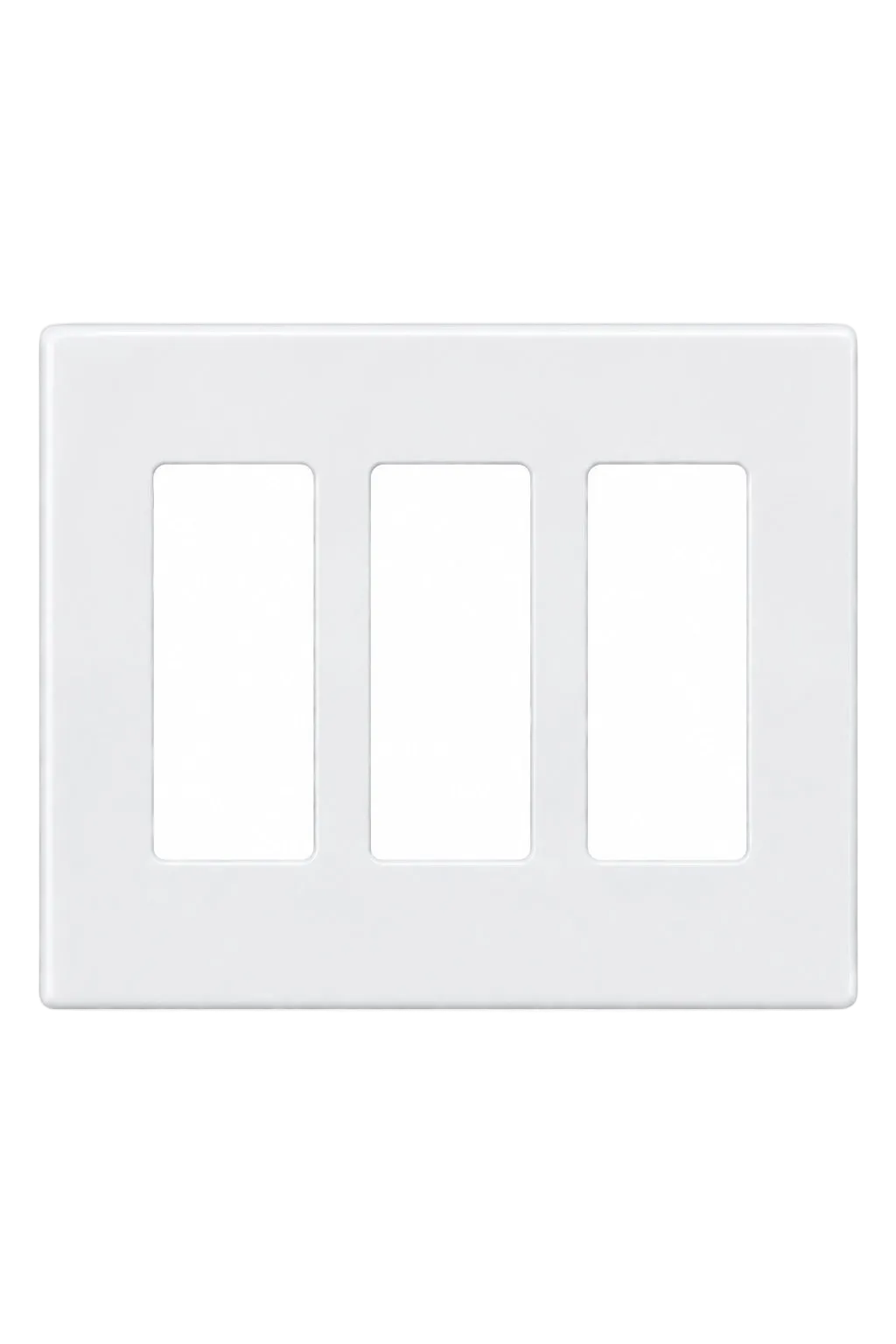 3-Gang Screwless Decora Wall Plate - White
