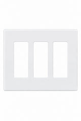 3-Gang Screwless Decora Wall Plate - White