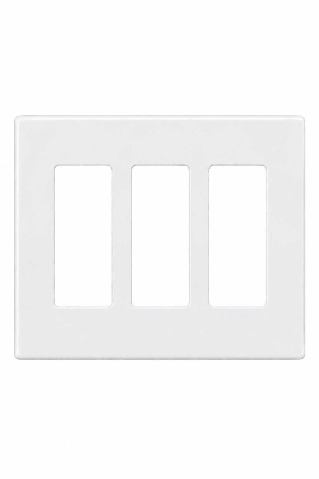 3-Gang Screwless Decora Wall Plate - White