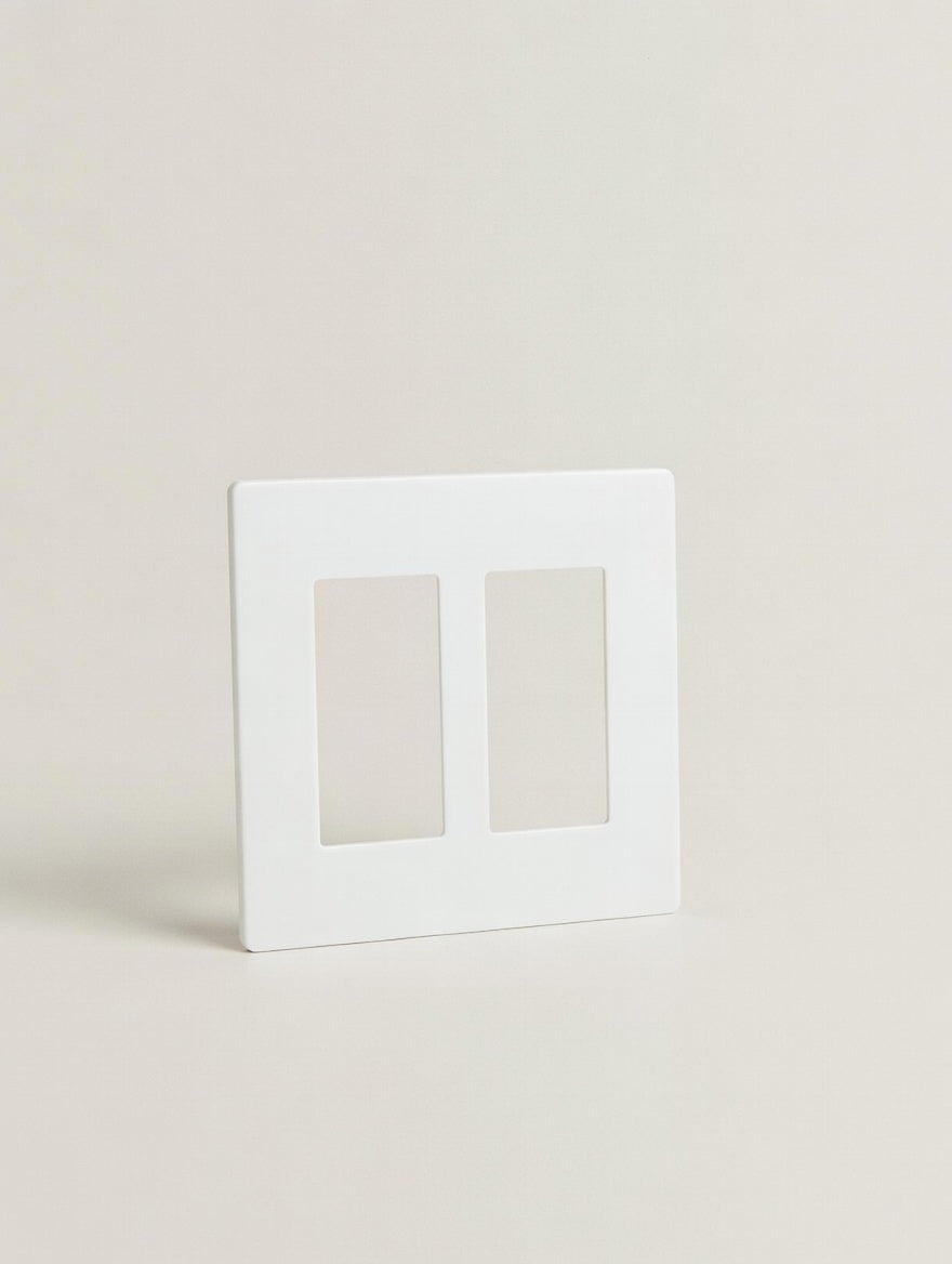 2 Gang Screwless Decora Wall Plate White