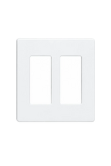 2-Gang Screwless Decora Wall Plate - White