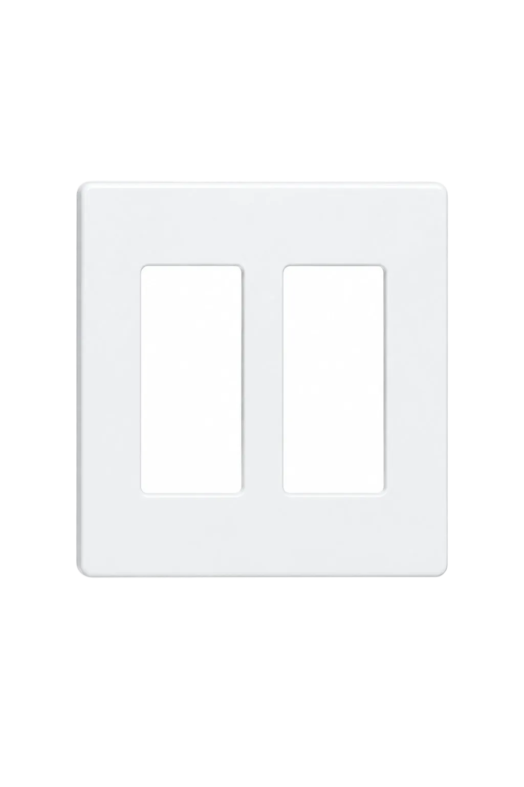 2-Gang Screwless Decora Wall Plate - White