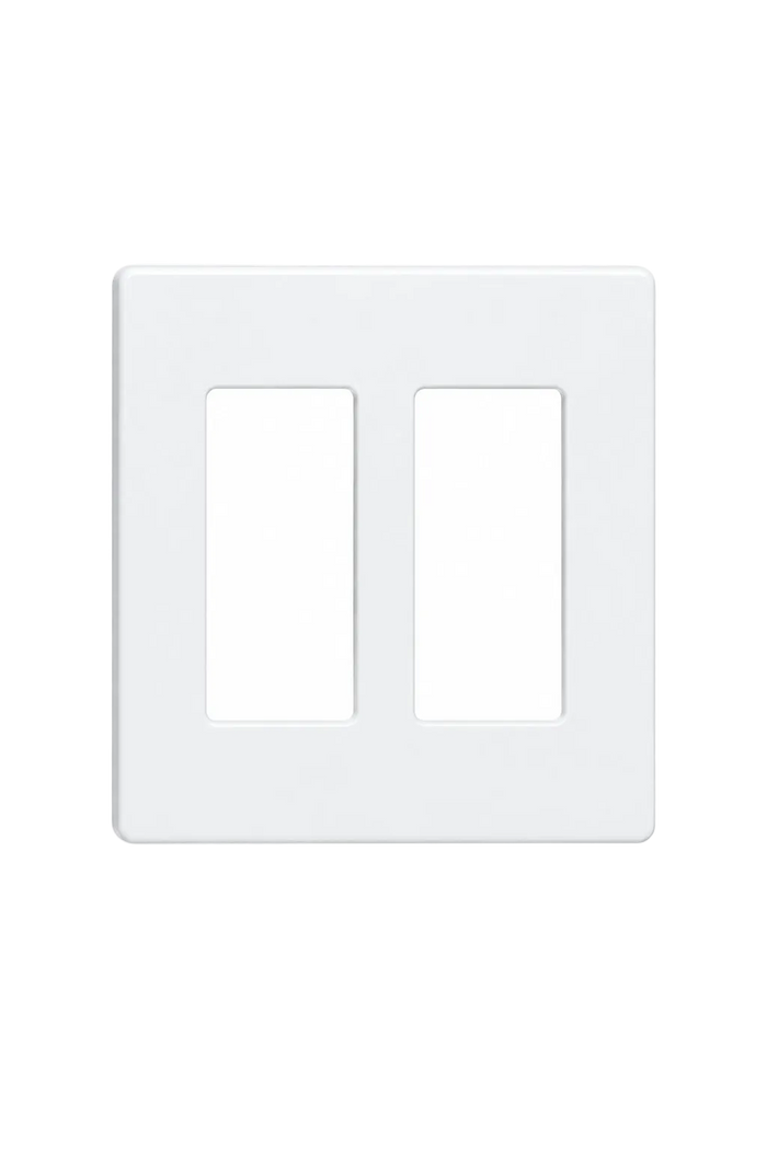 2-Gang Screwless Decora Wall Plate - White