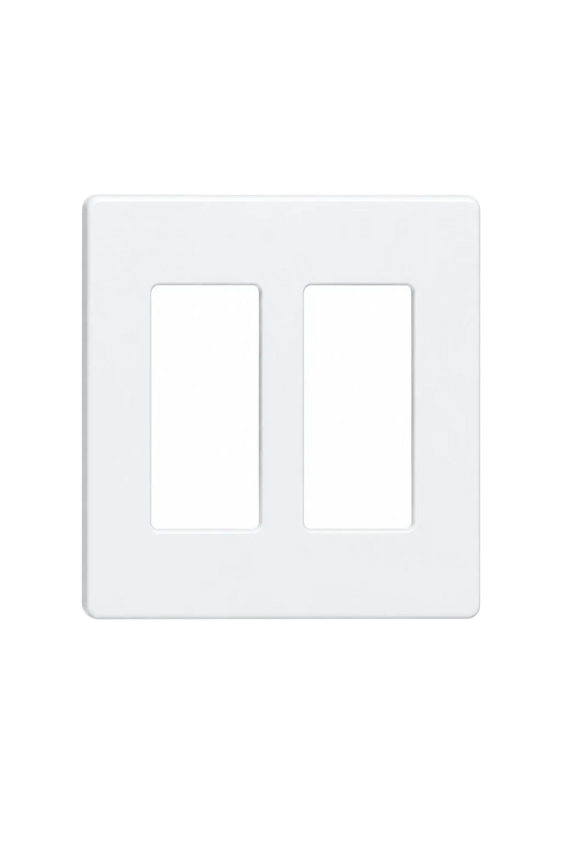 2-Gang Screwless Decora Wall Plate - White
