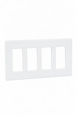 4-Gang Screwless Decora Wall Plate - White