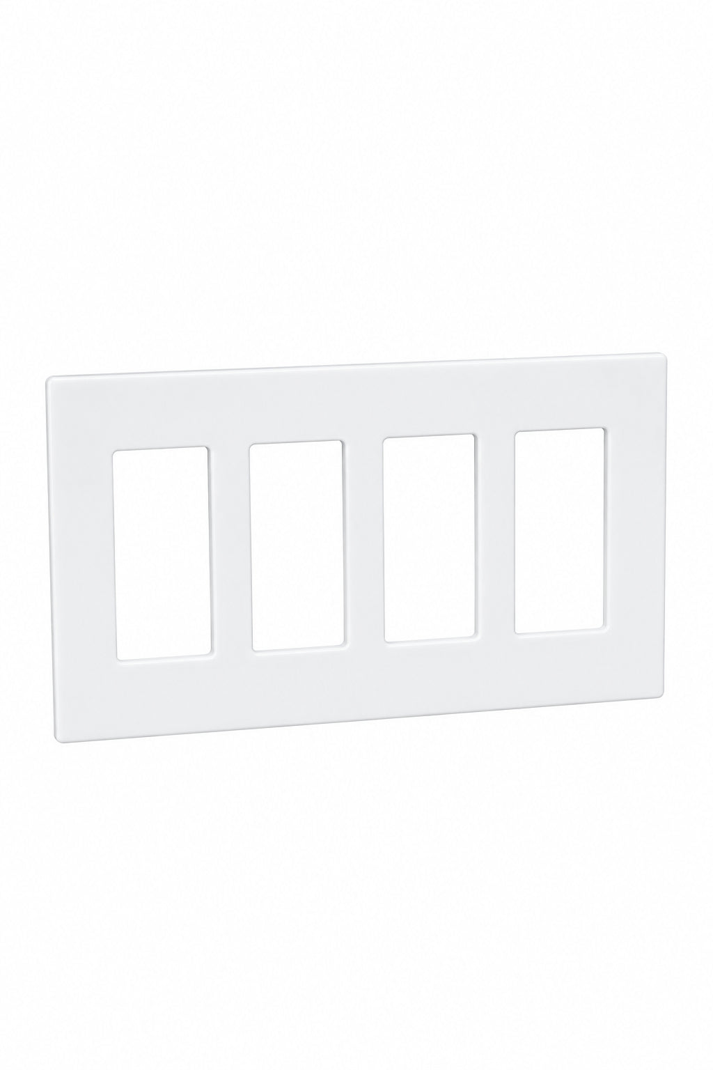4-Gang Screwless Decora Wall Plate - White