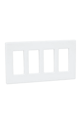 4-Gang Screwless Decora Wall Plate - White