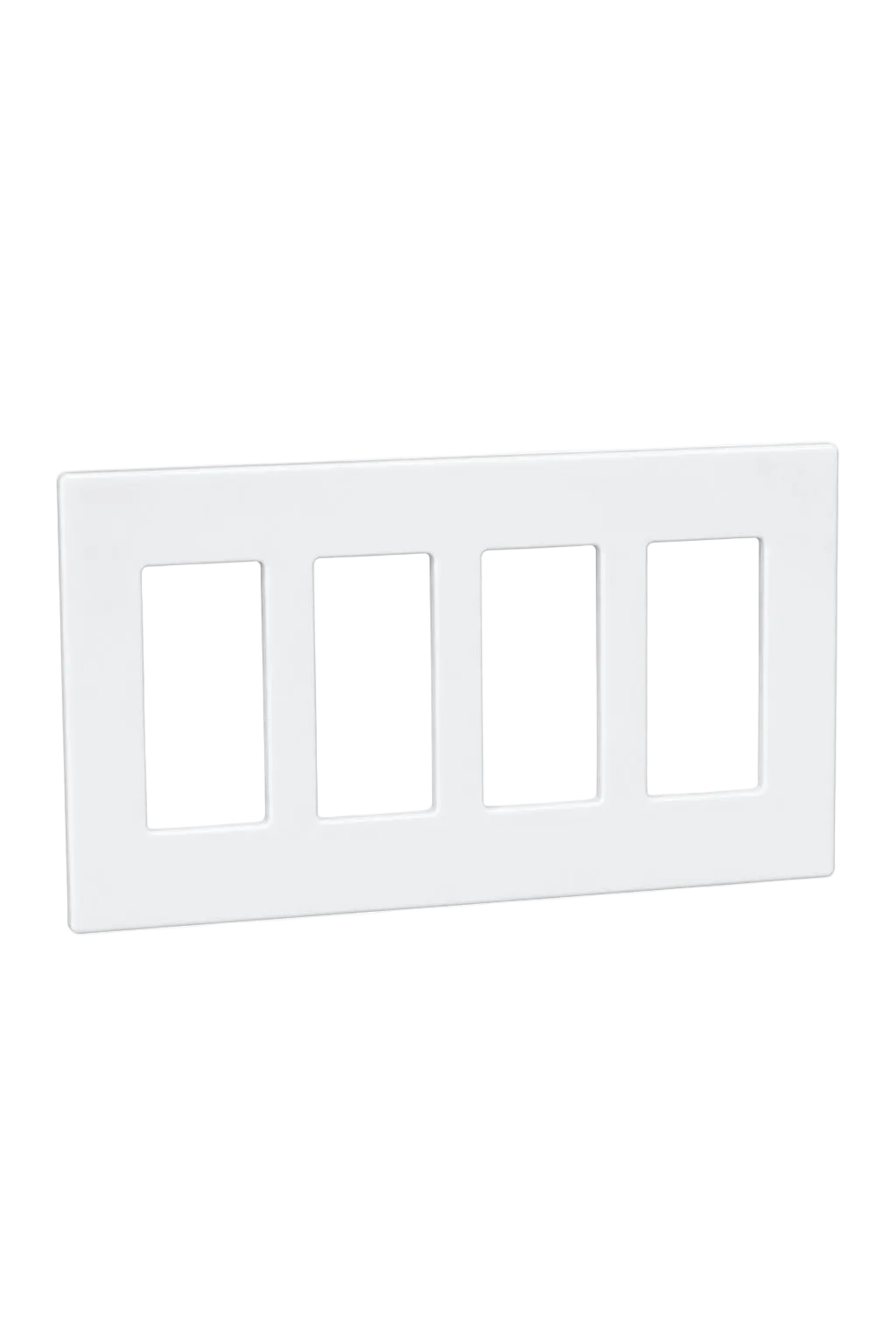 4-Gang Screwless Decora Wall Plate - White