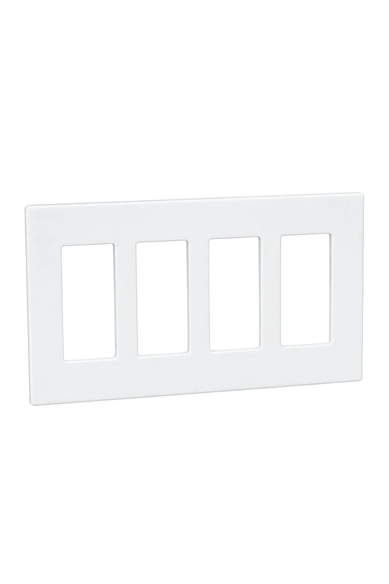 4-Gang Screwless Decora Wall Plate - White