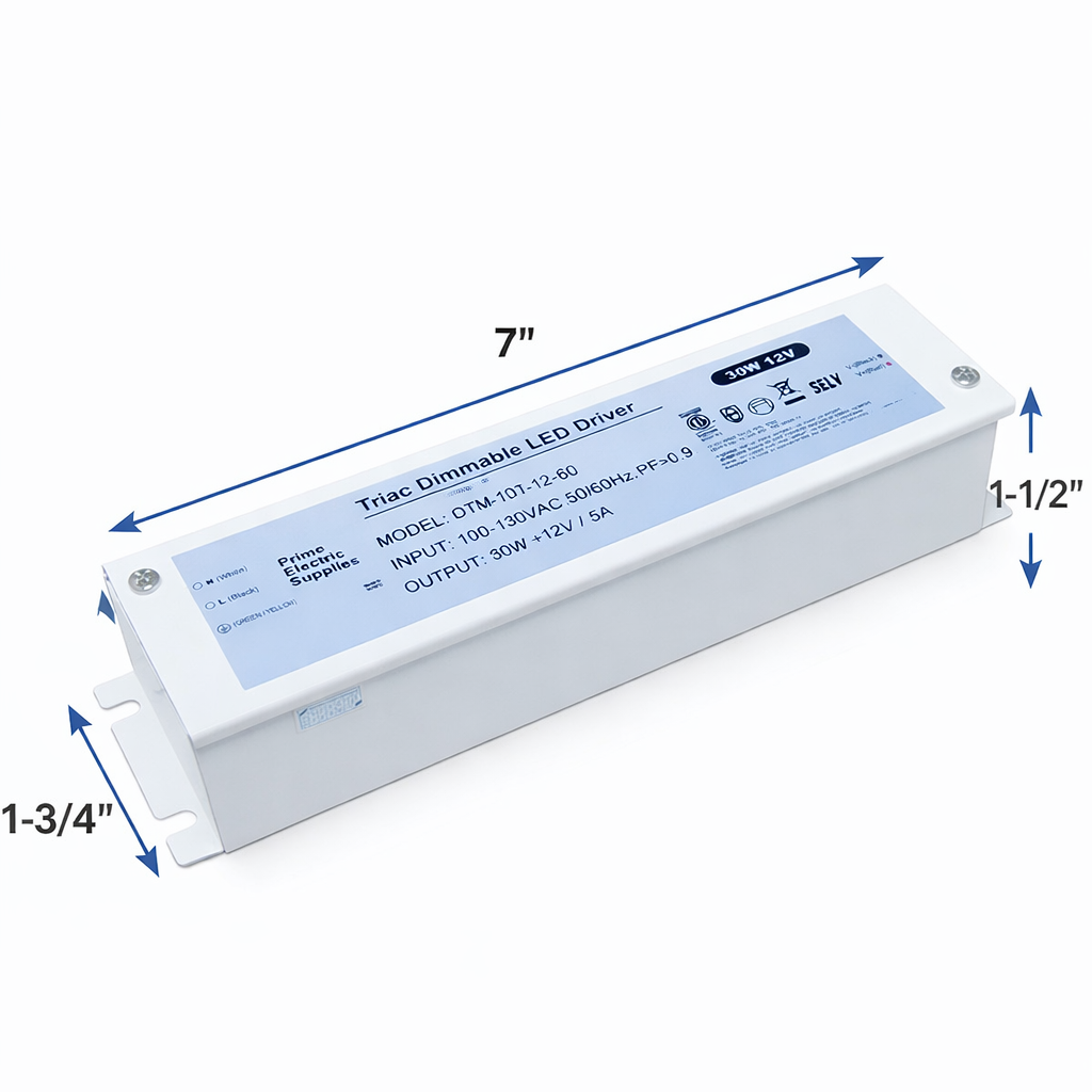 LED Driver 12V Dimmable White Metal